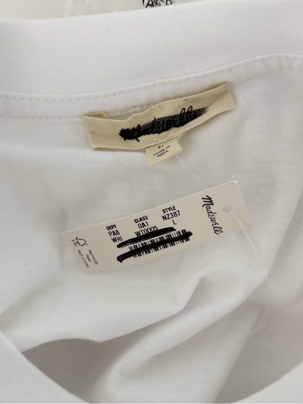 NWT Madewell The Boxy Crop Tee Short Sleeve Allday Jersey White - Picture 5 of 7